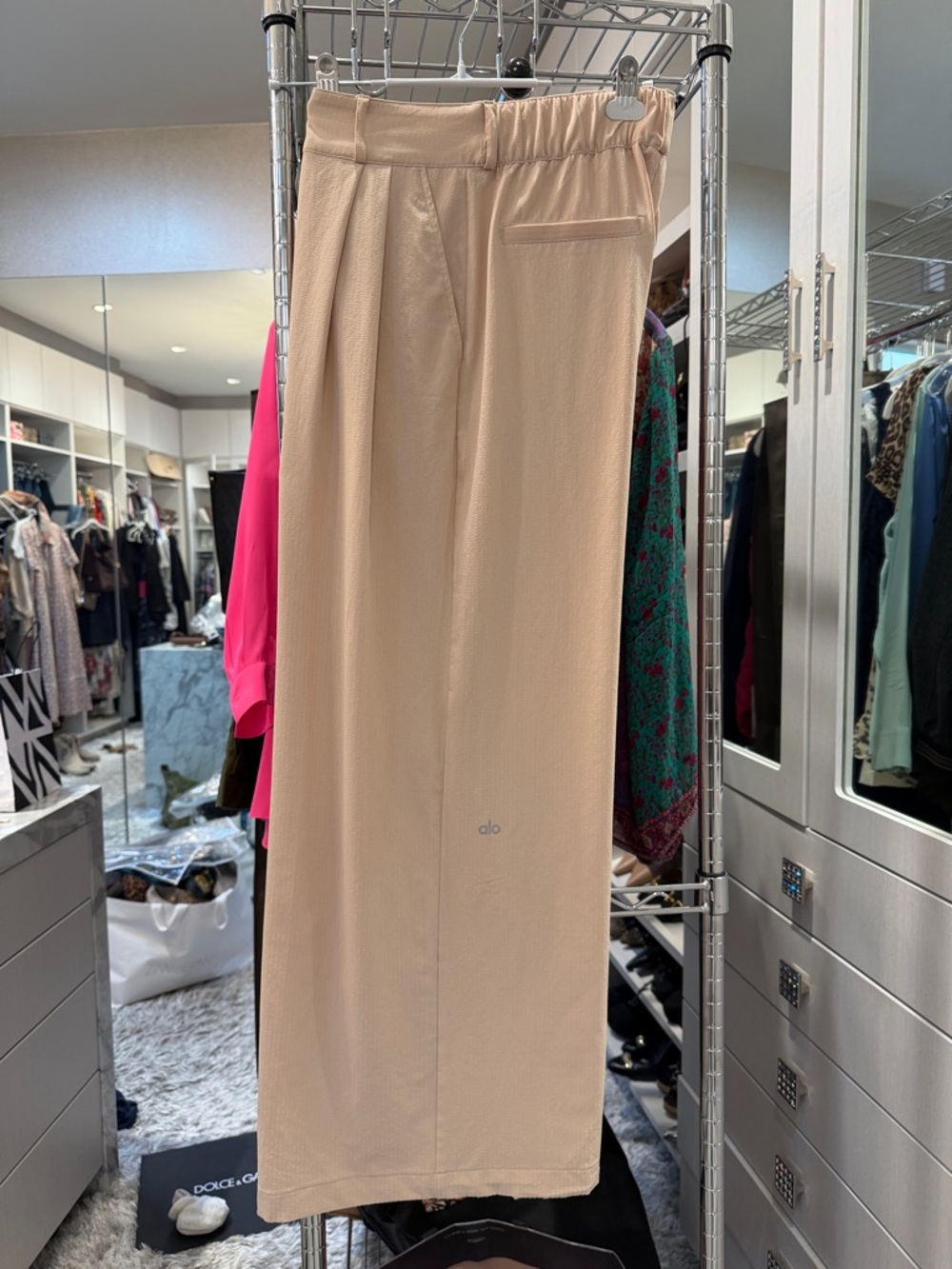 ALO Yoga Beige Wide-Leg Trousers